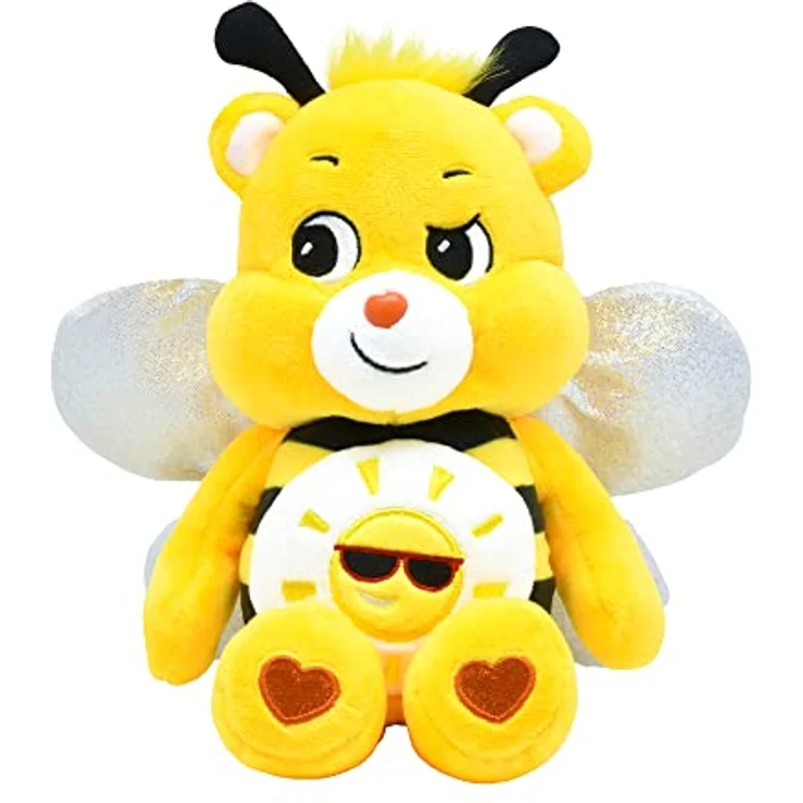 Care Bears 22cm Plush - Bumble Bee Funshine, Kuscheltier mit knisternden silbernen Flügeln, gelber Sonne auf dem Bauch – Bild 1