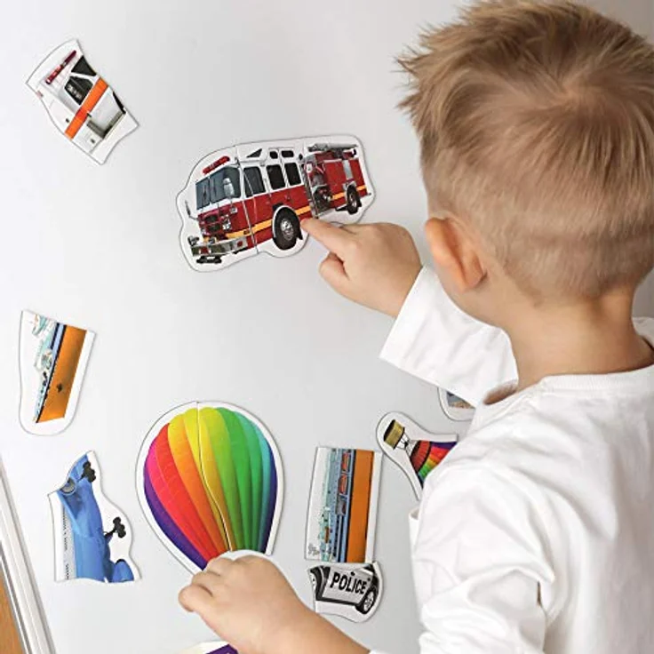 Magdum Magnet Puzzle Fahrzeuge & Transport, 18 Teile – Realistische Auto und LKW Magnete, Montessori Lernspielzeug für Kinder ab 3 Jahren, sicheres Kühlschrankpuzzle – Bild 5