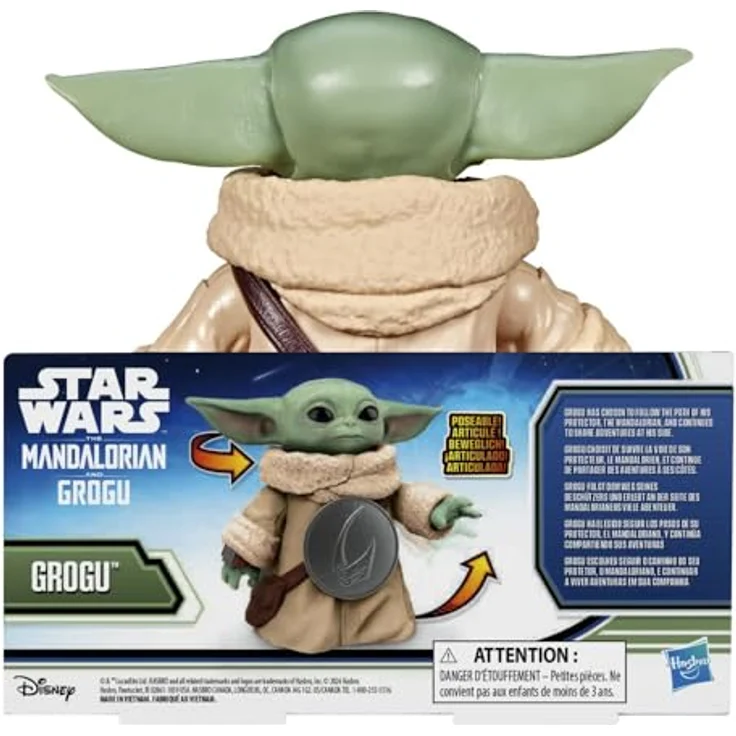 Star Wars Grogu Action-Figur, 16,5 cm große Sammelfigur aus The Mandalorian, beweglich, für Jungen & Mädchen ab 4 Jahren – Bild 4