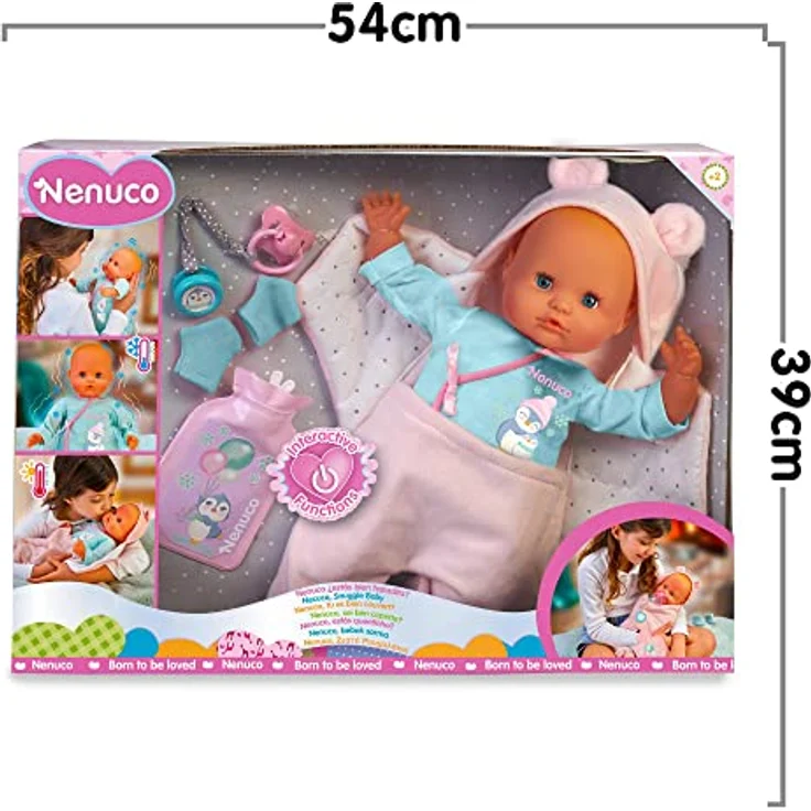 Nenuco - Ist Mein Baby gut zugedeckt?, Babypuppe Weichkörper, die krank Wird, zugedeckt Wird, zittert und Fieber hat, mit Schnuller und Babyschühchen als Pflegezubehör, Famosa (700017360) – Bild 15