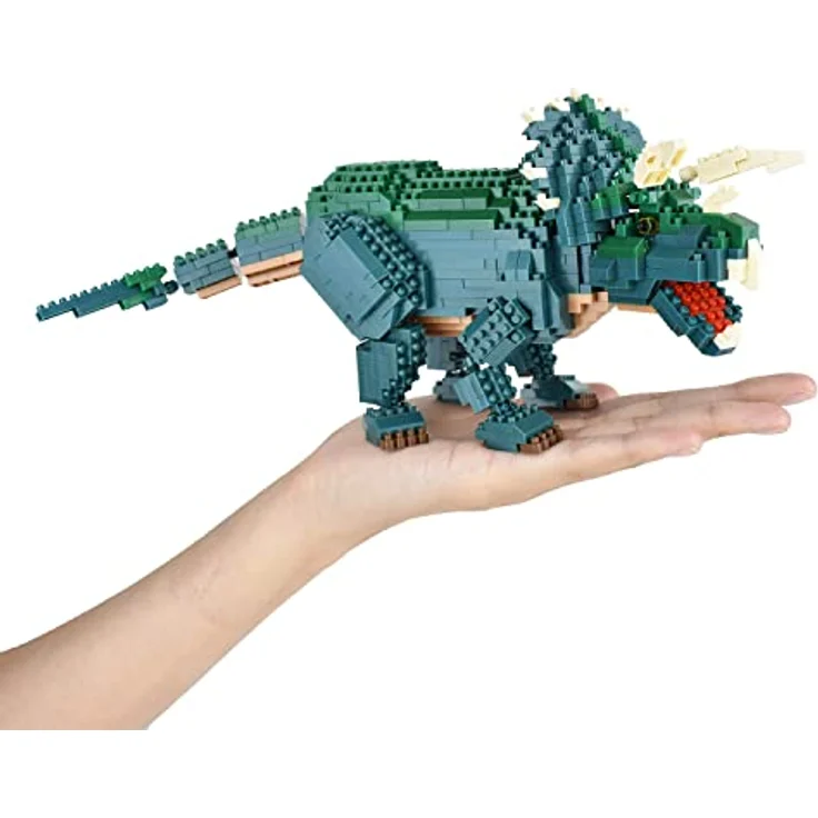 nanoblock Kawada Bandai NB Triceratops Deluxe, Miniaturisierte Bausteine für den Dinosaurier-Fan, über 930 Teile – Bild 5