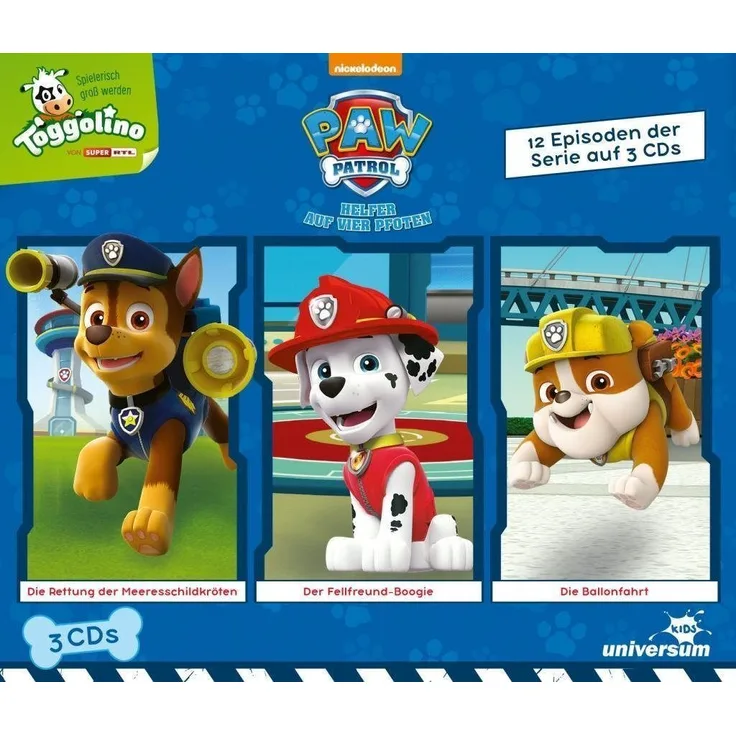 Leonine Hörspiel PAW Patrol Hörspielbox 1, Kinder-Hörspiel mit den abenteuerlichen Hunden Chase, Marshall, Rocky, Zuma, Rubble und Skye