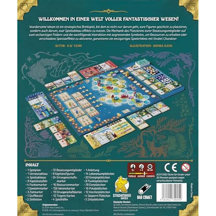 Strohmann Games Wundersame Wesen, Grundspiel, Kennerspiel für 1-4 Spieler, ab 12 Jahren, Spieldauer 40-90 Minuten, Deutsch – Bild 3