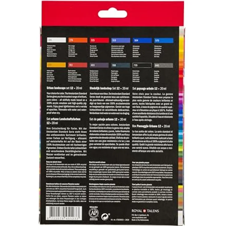 Amsterdam Standard Serie Acrylfarben Set Stadtlandschaft, 12 x 20 ml Tuben, vielseitige Mischfarben für Urban Sketching – Bild 2
