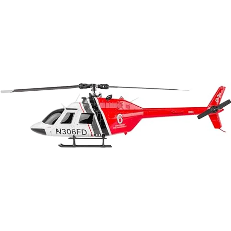 Amewi Bell 206 PRO brushless CP-Helikopter 6-Kanal 6G RTF RC ferngesteuert, Weiß/Rot - Realistischer Nachbau mit LED-Scheinwerfer, stabilisiert durch Sechs-Achs-Gyroskop – Bild 3
