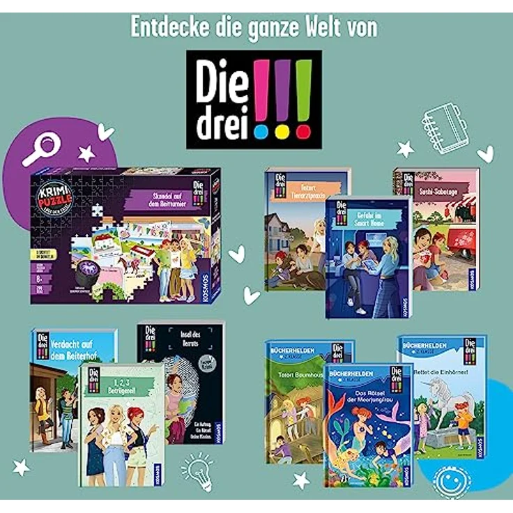 Kosmos 632502 Die DREI !!! Adventskalender 2023, Löse das Rätsel um das Geheimnis auf der Ski-Freizeit, mit 24 Detektiv-Gimmicks, Spielzeug-Adventskalender für Kinder ab 8 Jahre – Bild 5