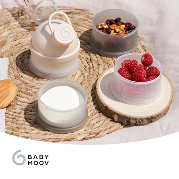 Babymoov Babynahrungsbehälter, Milchpulver-Portionierer mit 4 luftdichten Fächern, ergonomischem Ausguss, transparent und spülmaschinenfest – Bild 8