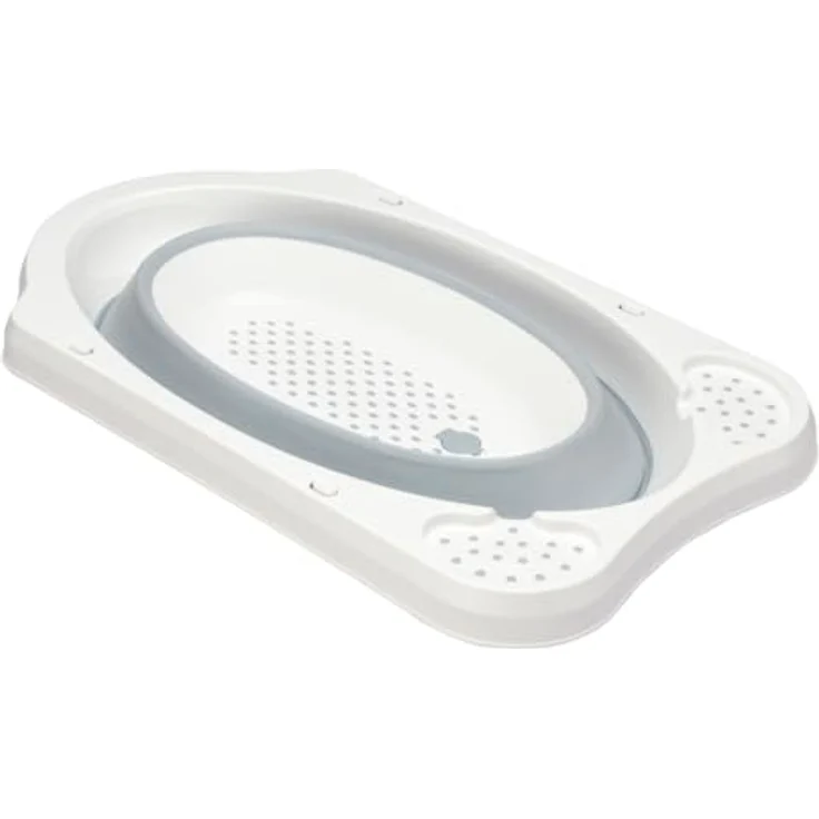 keeeper Faltbare Babywanne Maja, 33 l Kapazität, Ab 0 bis ca. 12 Monate, 48 x 82 x 23,5 cm, Grau (Nordic Grey) – Bild 5