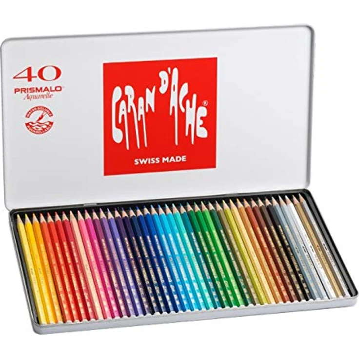 Caran d'Ache 999340 - PRISMALO Aquarelle Buntstifte in Metallbox - 40 Stück – Bild 4
