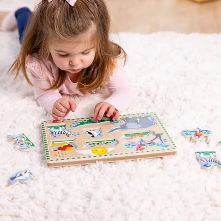 Melissa & Doug Zoo Animals Sound Puzzle, interaktives Puzzle mit 8 Tiergeräuschen und lichtaktivierten Sensoren – Bild 5