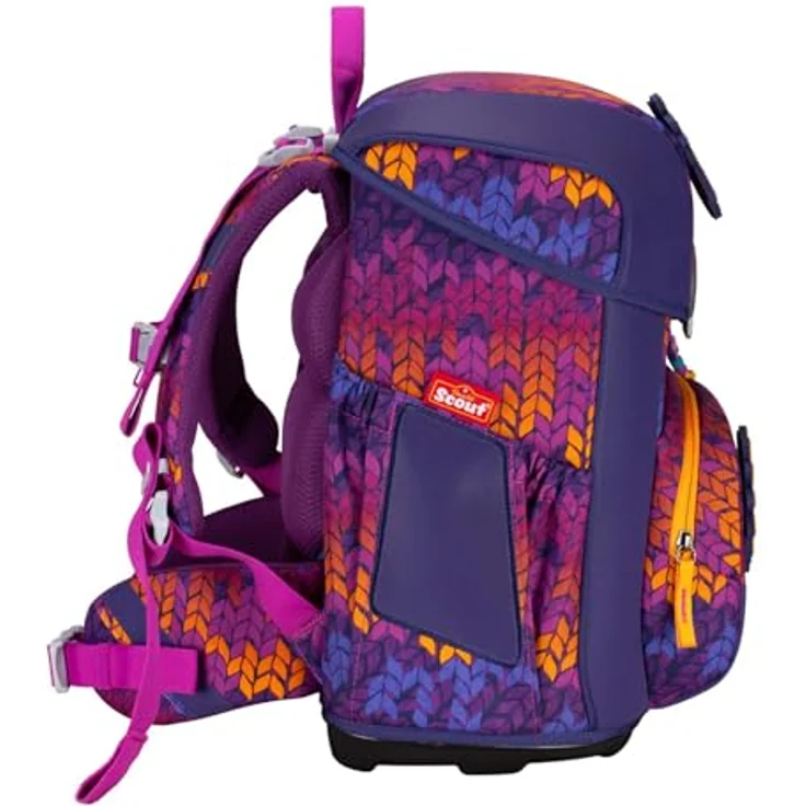 SCOUT Superflash Neo Set 4-teilig Fantasy, Schulranzen mit extragroßen retroreflektierenden Flächen, inkl. zwei Mäppchen und Sportbeutel, Maße 27 x 39 x 18 cm – Bild 3