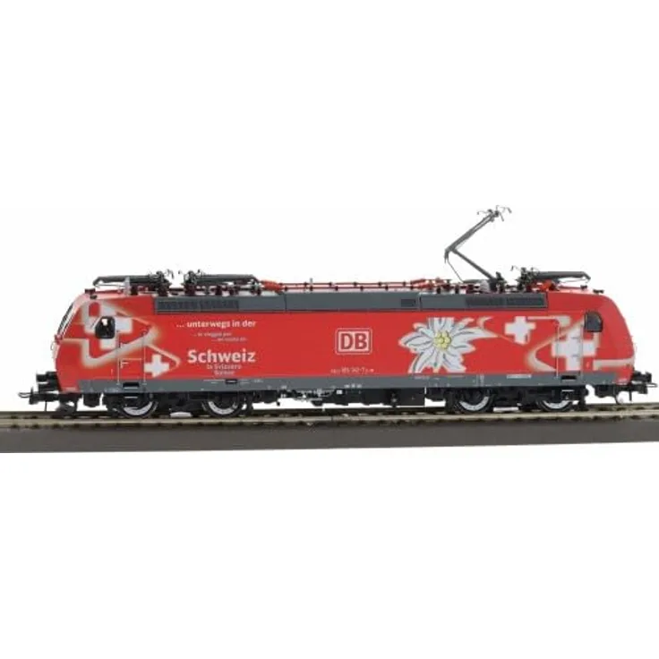 Roco 7500129 H0 E-Lok BR 185 142-7 der DB AG, Elektrolokomotive für Güterverkehr, Edelweiß-Design, 5,6 MW Dauerleistung, 140 km/h zugelassen