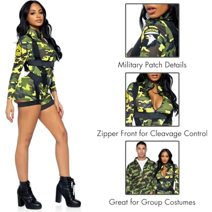 LEG AVENUE 85292 - Goin Commando Kostüm Set, 2-teilig, Größe M, camo – Bild 5
