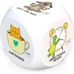 GLÜCKSGUT® Anti-Stress-Würfel, lustiges Spielzeug mit 6 humorvollen Motiven, inklusive Geschenkbox und Anleitung für Stressabbau im Büro
