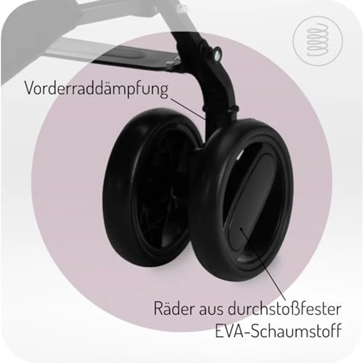 MoMi AKIRA Kinderbuggy Kinderwagen, 6 Monate (bis 15 kg), verstellbarer 5-Punkt-Sicherheitsgurt, Babytasche, Einkaufskorb, Regen- und Insektenschutz, leicht und wendig, grau – Bild 2