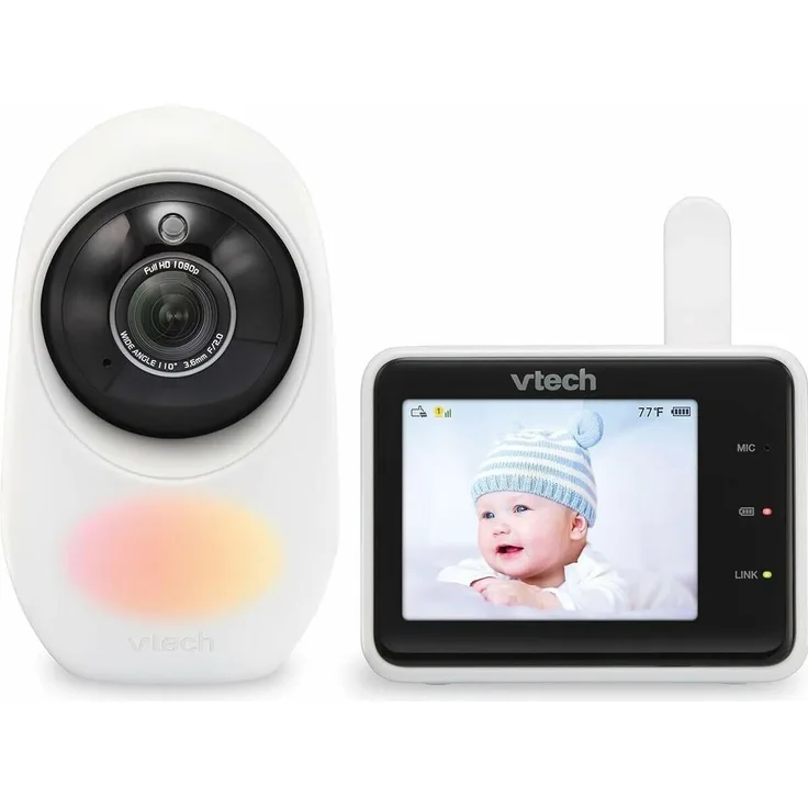 VTech RM 2751 Connect, Video-Babyphone mit 2,8" LCD Bildschirm, WiFi, Reichweite 300 m, Weiß