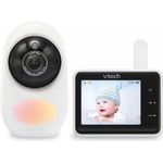 VTech RM 2751 Connect, Video-Babyphone mit 2,8" LCD Bildschirm, WiFi, Reichweite 300 m, Weiß