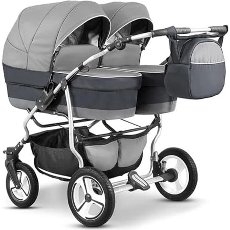Elcar Zwillingskinderwagen 4 in 1 Twin Star inkl. Autositze - 13 Teile - in 16 Farben – Bild 2
