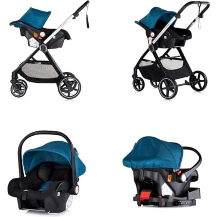 Chipolino Kombikinderwagen 3 in1 Marbella blau, mit Fußabdeckung und i-Size Babyschale – Bild 4