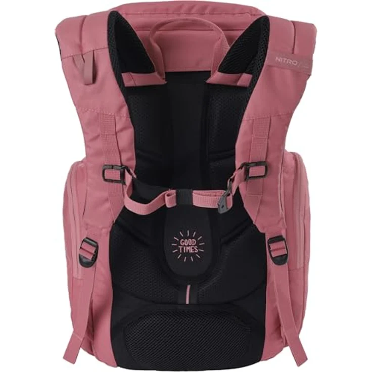 Nitro Daypacker Two Rucksack, Retro-Design mit gepolstertem 15" Laptopfach und ergonomischen Schulterstraps, Schwarz – Bild 4