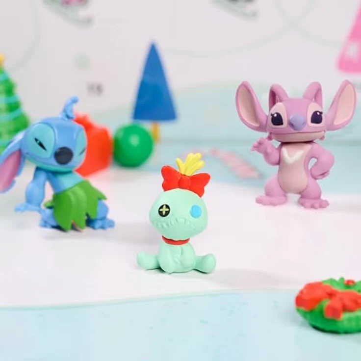 Just Play Disney Stitch-Adventskalender, 24-teilig, mit 3,8 cm großen Sammelfiguren und weihnachtlichen Accessoires, Spielzeug für Kinder ab 5 Jahren – Bild 5