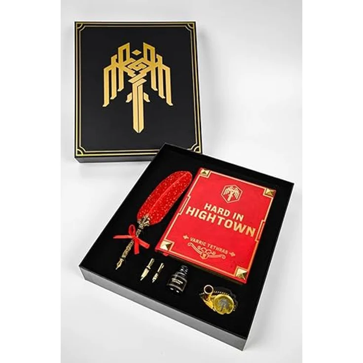 DEVplus Dragon Age Geschenkbox Varric's Writing Essential, Schreibstifte Set mit Notizbuch, Tintenbehälter und Federspitzen, limitierte Auflage – Bild 2