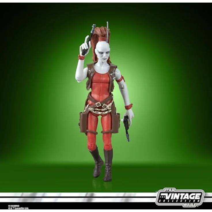 Star Wars The Vintage Collection Aurra Sing Action-Figur, 9,5 cm, mit Scharfschützengewehr und 2 Blastern, Kenner-Verpackung – Bild 3