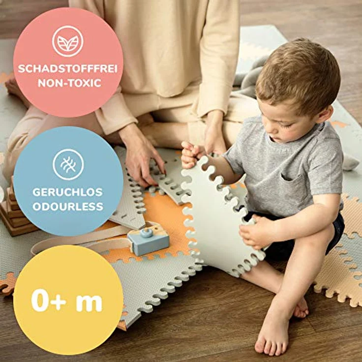 Hakuna Matte große Puzzlematte für Babys Hygge 1,8x1,2m – Stylische Spielmatte in Einer umweltfreundlichen Verpackung – schadstofffreie, geruchlose Krabbelmatte – 48 Dreiecksfliesen, 20 Seitenränder – Bild 5