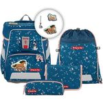 Step by Step Schulranzen-Set Space Wild Horse Ronja, 5-teilig, blau, ergonomischer Tornister mit Reflektoren, höhenverstellbar mit Hüftgurt, 20l