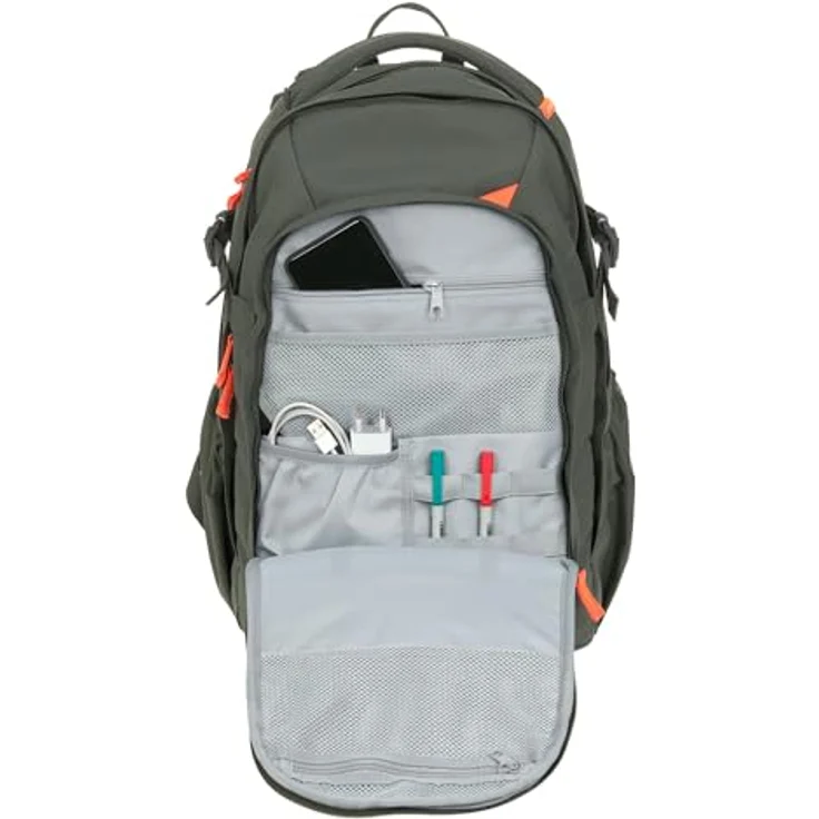 LÄSSIG Schulrucksack Bold Origin - Schulrucksack 46.5 cm, höhenverstellbares Rückenteil, wasserabweisend, Reflektoren, blau – Bild 4