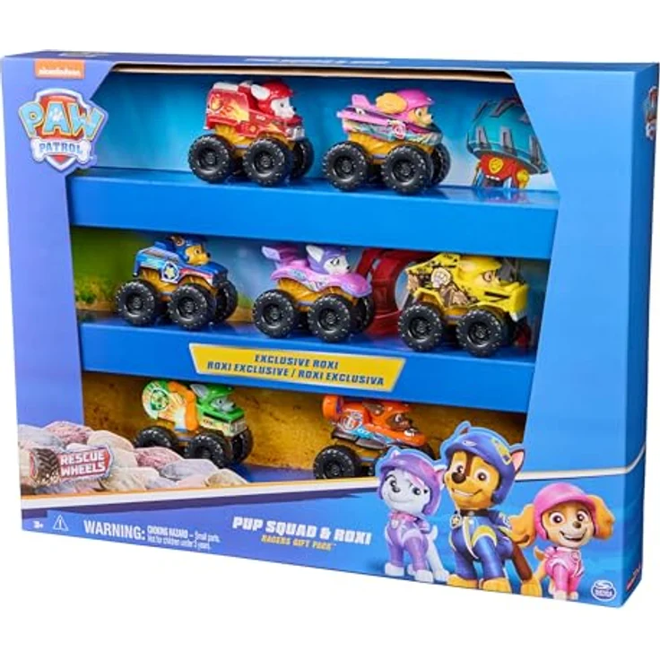 Spin Master Paw Patrol Geschenk Zest Fahrzeuge 6070169, 7 Paw Patrol-Rettungsfahrzeuge inklusive exklusivem Roxi-Rennwagen – Bild 2