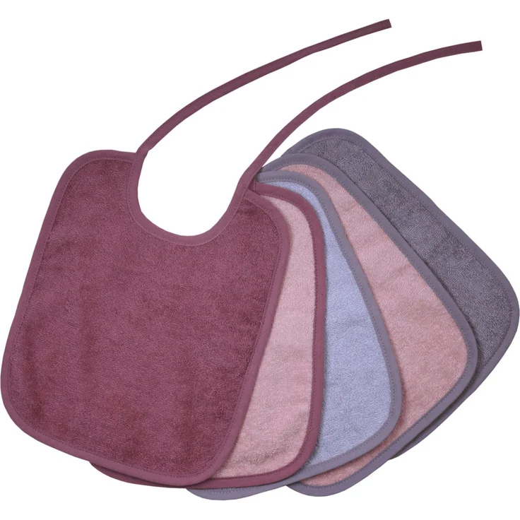 Wörner Lätzchen Bindelätzchen 5er Pack, 25x30 cm, maschinenwaschbar und trocknergeeignet, ideales Set für erste Essversuche