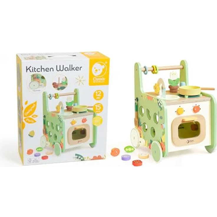 Classic World Wooden Walker Kitchen, 15-teilig, Lauflernhilfe für Kinder – Bild 7