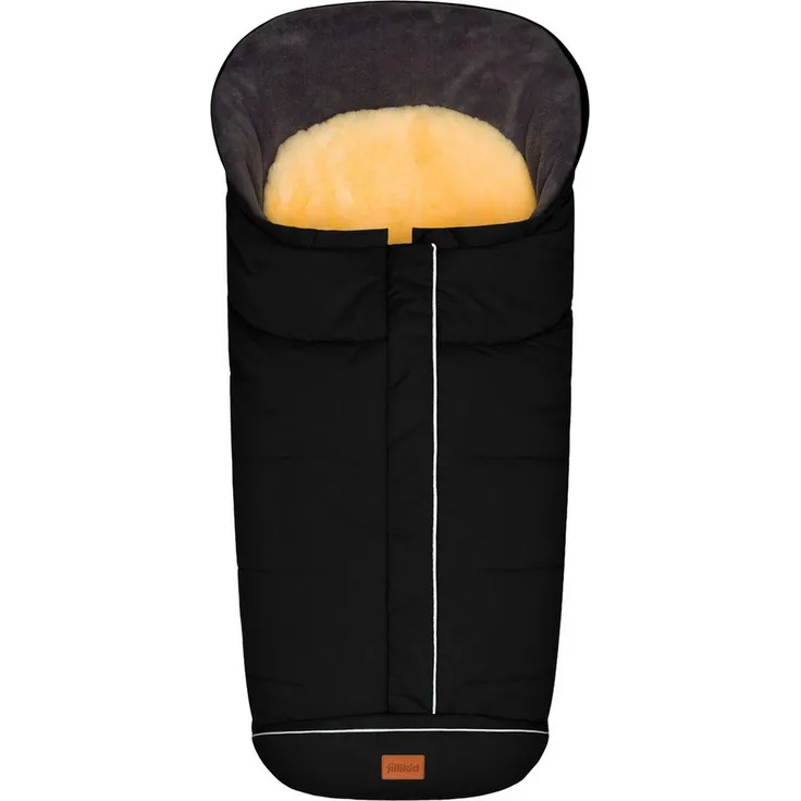 Fillikid Fußsack Nanga Lammfell, Winterfußsack mit herausnehmbarer Lammfelleinlage und Coralfleece, ideal für kalte Tage
