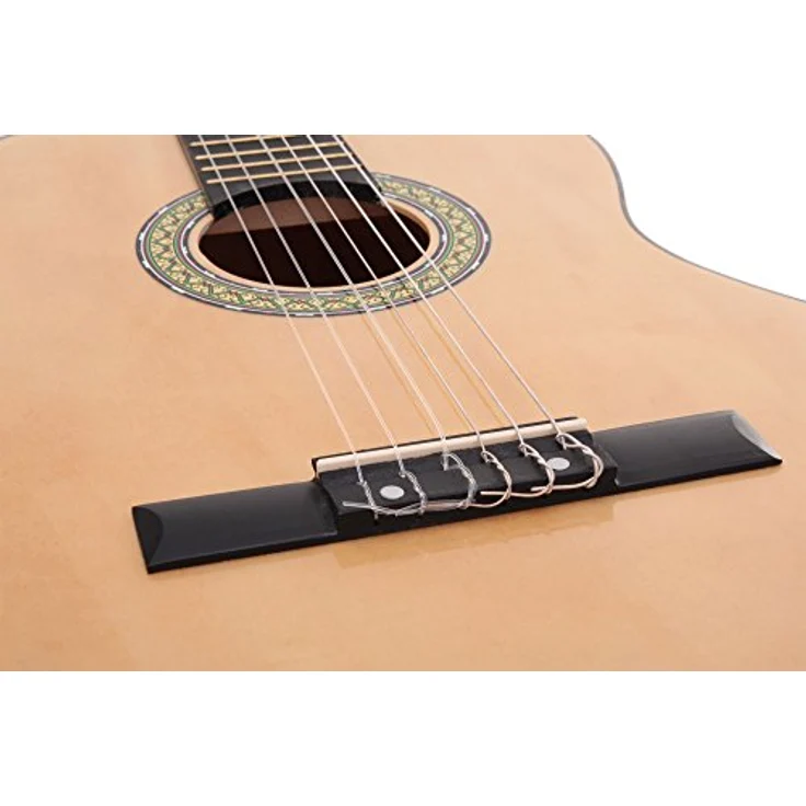 Classic Cantabile AS-851 Linkshänder Konzertgitarre 4/4 Starter Set, Lindenholz, Blackwood Griffbrett, natur – Bild 5
