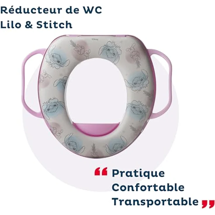 Stor Disney Baby Lilo & Stitch Toilettensitz, bequemer Toilettentrainer mit Griffen, ab 10 Monaten, anpassbar an Standard-Toiletten, leicht zu reinigen – Bild 2