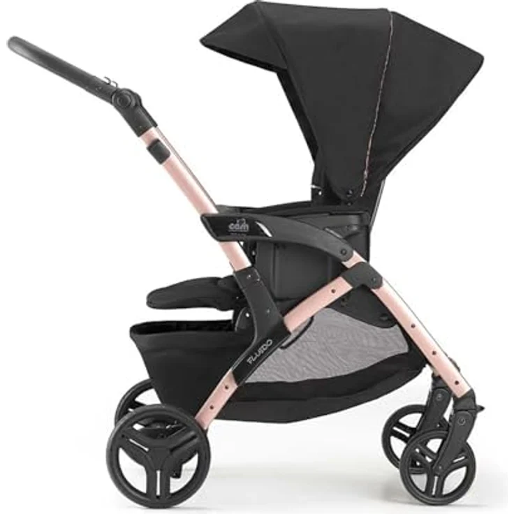 CAM Fluido Easy Kinderwagen 2in1 – stilvoller Sportwagen mit umkehrbarem Sitz, klappbar, ergonomisch, bis 22 kg (Schwarz) – Bild 3