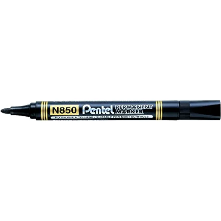 Pentel Permanent Marker Bullet Point 12er-Pack schwarz