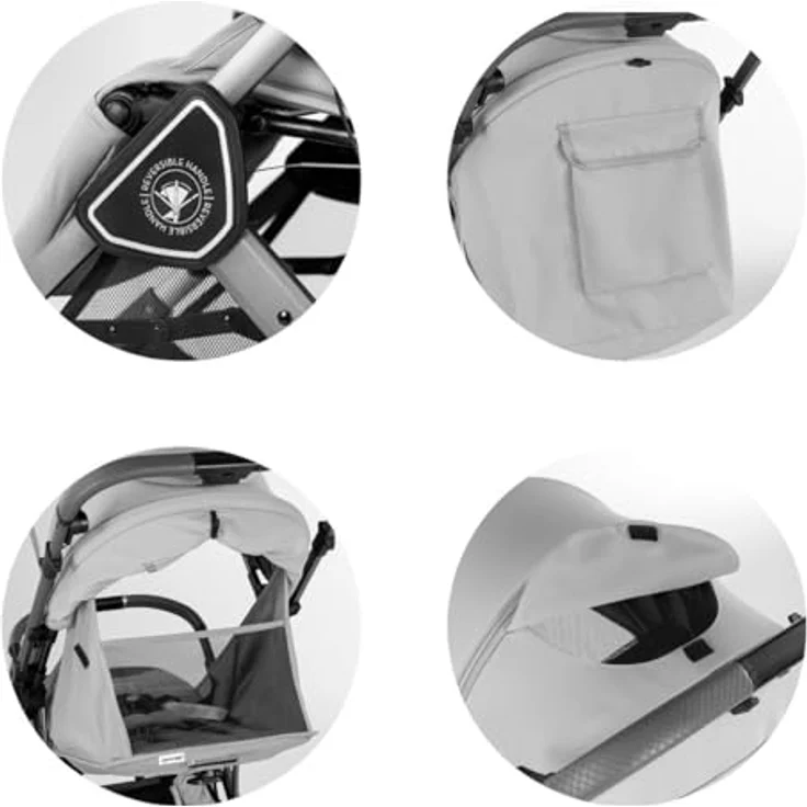 Chipolino Kinderwagen Omnia, klappbar mit PU-Rädern, Stoßdämpfer, Sonnendach und Fußsack in hellbraun, für Kinder bis 22 kg – Bild 5