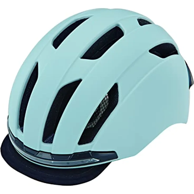 Prophete Fahrradhelm für Damen und Herren, 360° Sichtbarkeit, LED-Licht vorne/hinten, Farbe hellgrau, Größe 52-58 cm - Preisvergleich
