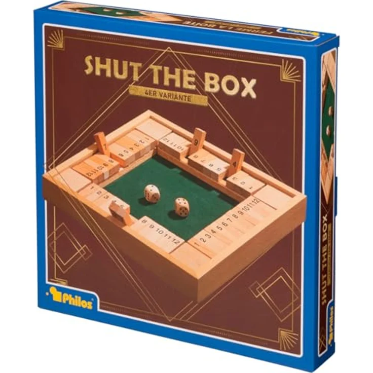Philos 3281 - Shut The Box 12er, für 1-4 Personen, Würfelspiel, Klappenspiel – Bild 3