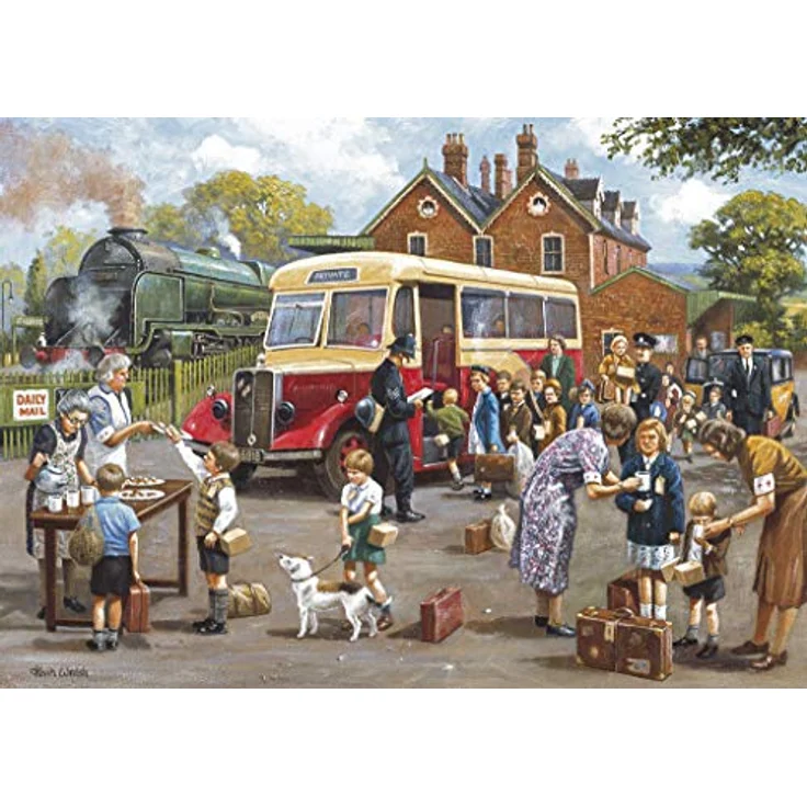 Gibsons GIBG5056 The Evakuees, 4x 500-teilige Puzzles zur britischen Kinder-Evakuierung im Zweiten Weltkrieg, umweltfreundlich gefertigt – Bild 2