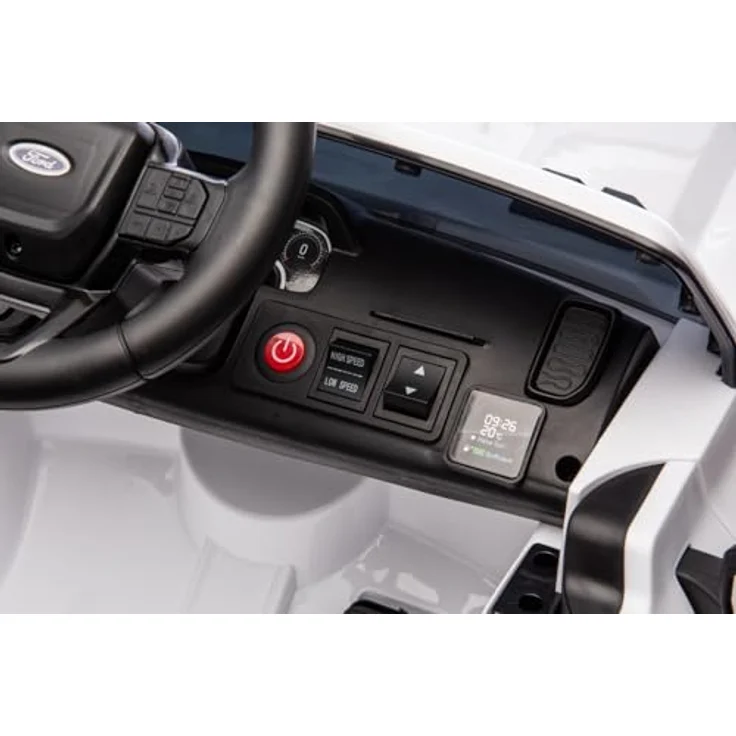 Sun Baby Ford Raptor Kinder Elektroauto, SUV Kinderfahrzeug mit 12V Akku, Fernbedienung, MP3 Sound und LED, weiß, für Kinder ab 3 Jahren – Bild 9