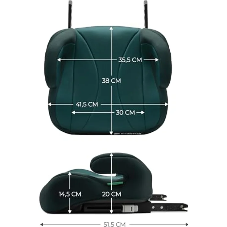 Kinderkraft I-BOOST i-Size Sitzerhöhung für Kinder (135-150 cm), inkl. Isofix, 2,5 kg, grün – Bild 7