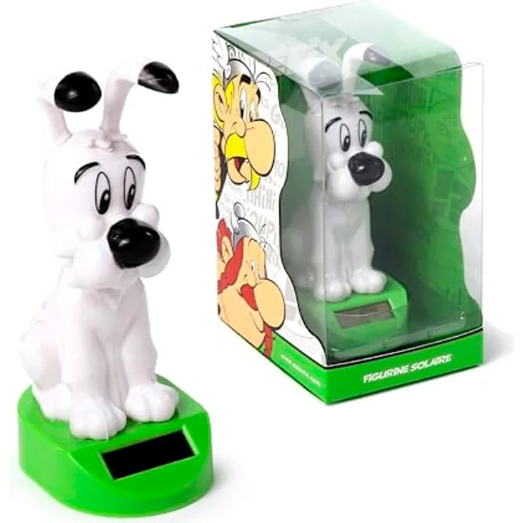 PUCKATOR Wackelfigur Idefix (Dogmatix) Asterix, Solarfigur für drinnen und draußen mit Wackelkopf, detailgetreue Darstellung