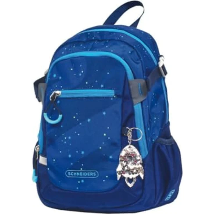 Schneiders Little Cosmonaut, Kindergartenrucksack aus recyceltem PET, blau, mit verstellbaren Schultergurten und Reißverschluss-Hauptfach – Bild 1