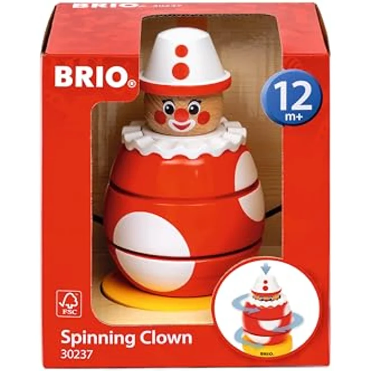 BRIO® Greifling Drück- & Dreh-Clown, FSC®-geschütztes Holzspielzeug zur Förderung der Feinmotorik – Bild 2
