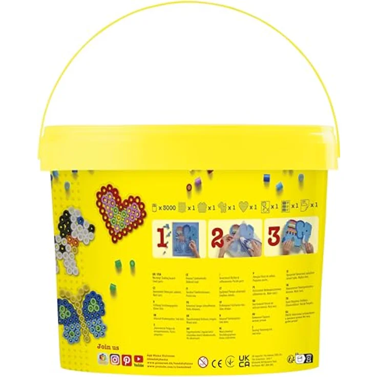Hama Bügelperlen Eimer mit 3000 Maxi-Bügelperlen & 4 Stiftplatten, Mix-Farbe, für Kinder ab 3 Jahren geeignet – Bild 2