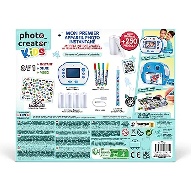 Canal Toys Appareil Photo Instantane, Kinderkamera mit 12 MP Auflösung und 1080p Videoaufnahme, blau – Bild 4