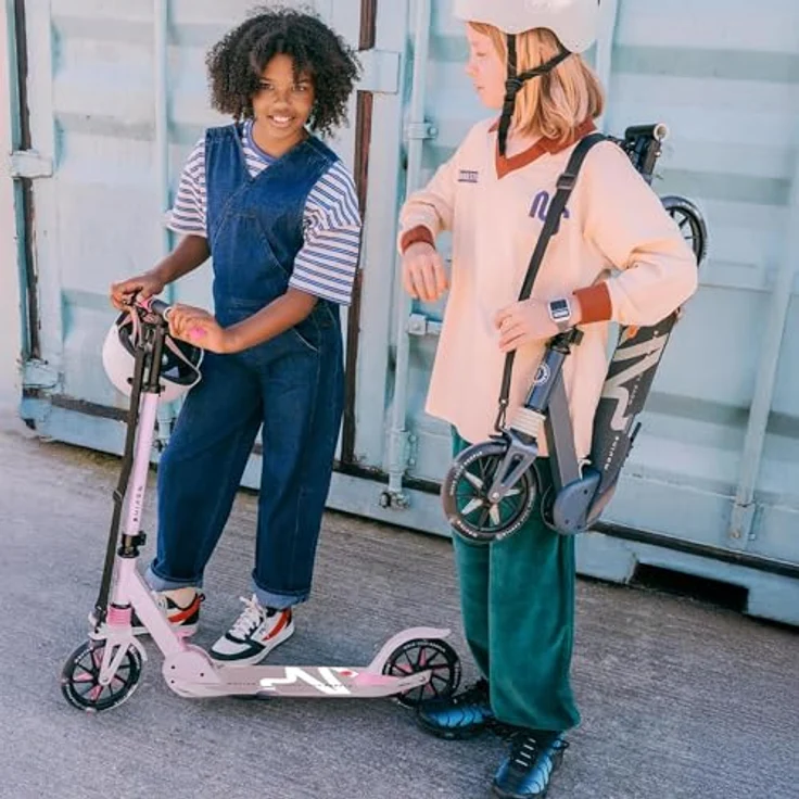 Movino Cityroller MOVINO CITY LIGHT, Scooter mit Stoßdämpfer, 180-mm-LED-Rollen, max. 100kg Traglast, höhenverstellbar, klappbar – Bild 5